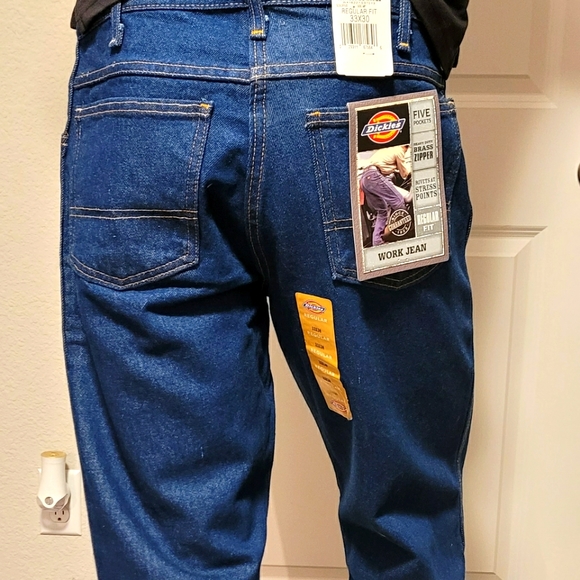 Dickies Other - 🎉HP🎉NWT Dickies 5 Pocket Straight Leg Mens Denim 33x30 Regular Work Jeans